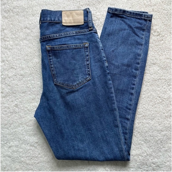 Everlane The High Rise Skinny Jeans Mid Blue Size 26 - Picture 5 of 11